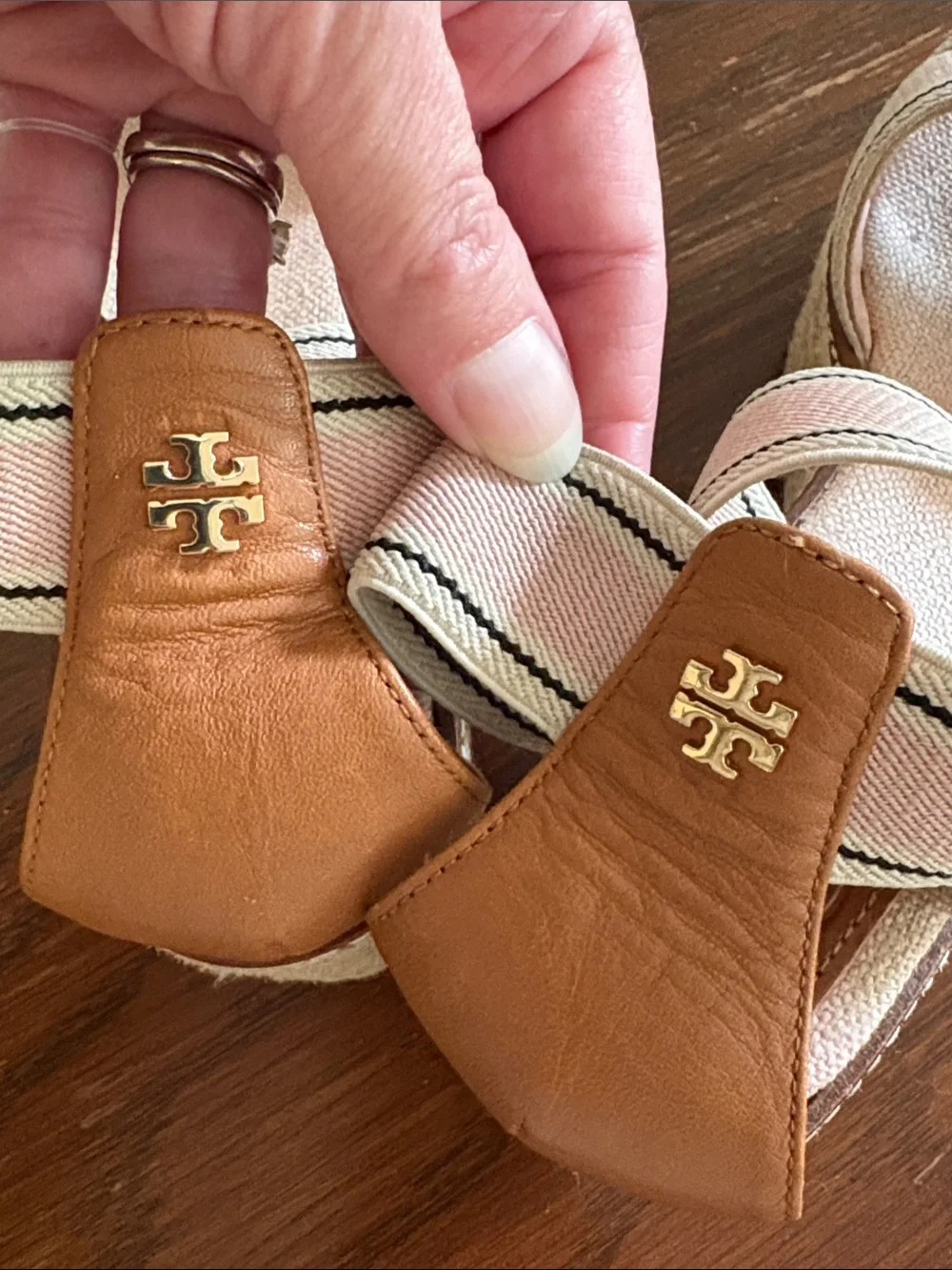 TORY BURCH Frieda Espadrille Platform Sandals Size 7